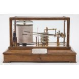 A mid -20th century walnut cased combination barograph and thermograph:, unsigned,