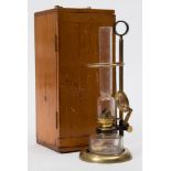 An early 20th century lacquered brass microscope lantern:, unsigned,