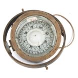 A Dutch 7 inch compass by Arkas, Copenhagen:, number 2994, in a gimbal mount,
