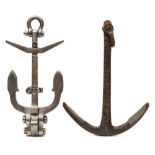 A retailer's desk model of an Admiralty pattern anchor and one other model of an anchor: (2).