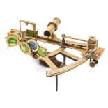 An Edwardian lacquered brass 9 inch radius vernier sextant by James Pyott, London:,