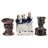 A Staffordshire figure group 'Death of Nelson':, 12cm high ,