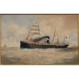 J D Castle [Australian, 19/20th Century] Blue Anchor Steamship,