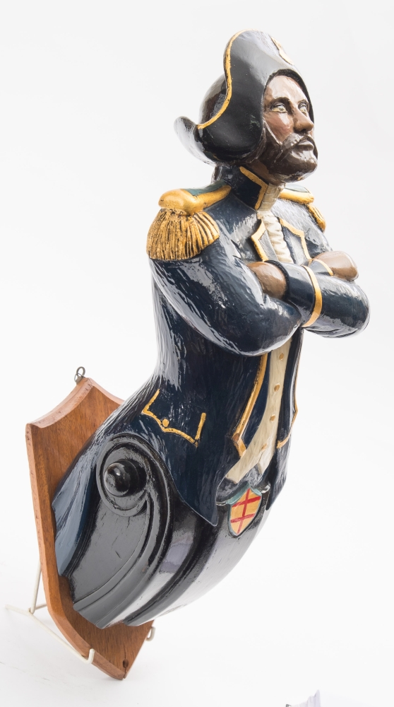 A carved figurehead 'The Admiral' by Charles Moore:, - Image 2 of 4