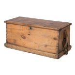 A pine seaman's chest with hand painted decorated interior 'F J Waddington',