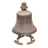 A Trinity House buoy bell:, cast in brass with name and date '1945' to body,