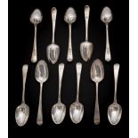 A set of eleven George III Old English tablespoons, maker George Smith III, London, 1781: crested,