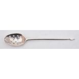 A George II silver mote spoon, marks worn possibly London,