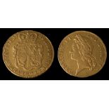 Five Guineas dated '1729',: young laureate head left, GEORGIVS.II.DEI.