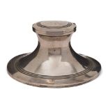 A George V silver presentation capstan inkwell, maker Stuart Clifford & Co, London, 1912: inscribed,