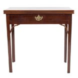 A George III mahogany rectangular tea table:,