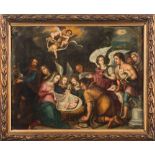 Northern European School, circa 1800- The Adoration of The Shepherds,:- oil on copper 27.5 x 35.5cm.