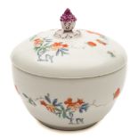 A Meissen sucrier and cover: with flower bud finial,