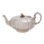 A Victorian silver teapot, maker Alfred Ivory, London,