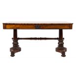 WITHDRAWN An early Victorian rosewood rectangular library table:, the top with rounded corners,