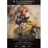 A signed R O Lenkiewicz Retrospective Exhibition Poster, Wolverhampton 1998,: 60 x 42cm.