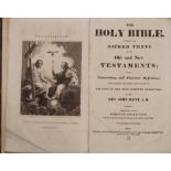 Rev John Scott - The Holy Bible : cont. calf boards detached, engravings throughout, folio, 1816.