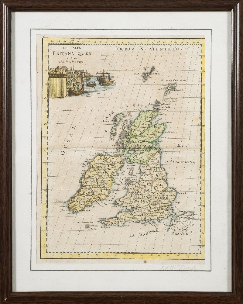 JANVIER, S - Les Isles Britanniques : hand coloured map, 450 x 310 mm, f & g, c1750. - Image 2 of 3