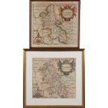HOLE, William - Buckinghamshire : hand coloured map, 290 x 270 mm, attractive gilt frame, f & g,