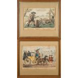 CARICATURES : Two caricature prints - 'The Faithful Shepherd' and 'The New State Carriage', f &g, n.