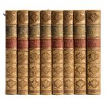 BINDINGS : Knight, Charles, The Popular History of England, 8 vols, illust, half calf,