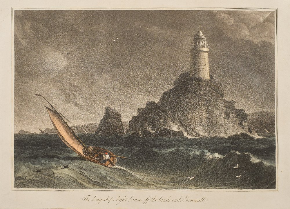 DANIELL, William : [1769-1837] - The Longship's Lighthouse off the Lands End, Cornwall, - Image 2 of 2