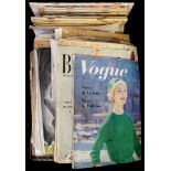 FASHION MAGAZINES : a box of mainly mid-20th century fashion and trade magazines and catalogues inc.