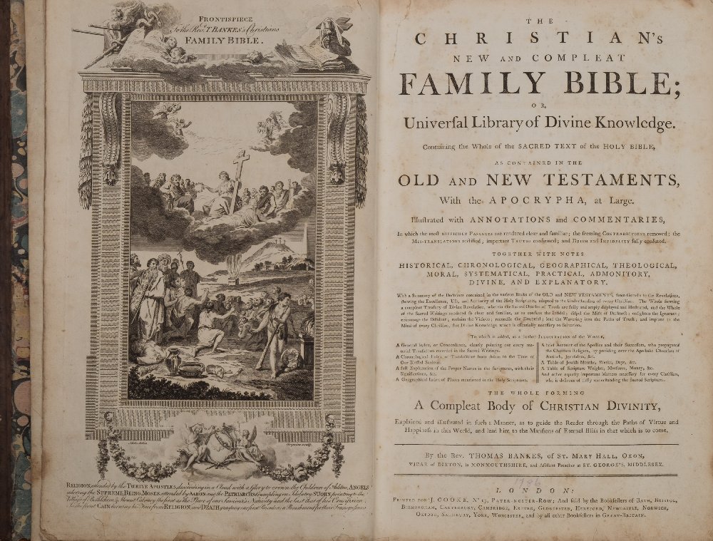 BANKES, Thomas - The Christian's New and Compleat Family Bible : many engraved plates,