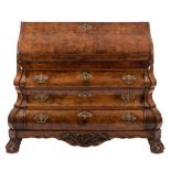 An 18th Century Dutch walnut bombe bureau:,