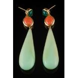 A pair of chrysoprase,