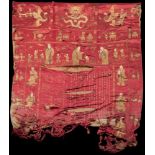 A late 18th century Chinese silk panel listing gentlemen of Literature bestowed by Imperial Order: