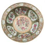 A Canton porcelain wash bowl: of generous proportions,