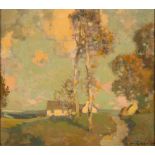 * Stanley Royle [1888-1961]- Summer landscape; signed and dated 1928 oil on board 23 x 26.5cm.