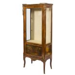 A late 19th/early 20th Century French rosewood, decorated and gilt metal mounted vitrine:,