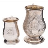 A Victorian silver christening mug, maker Francis Stone, Exeter, 1873: inscribed,