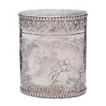 A continental silver jar and cover, bears import marks for John George Piddington, London,