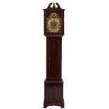 A late Victorian mahogany longcase clock: the eight-day duration movement having a dead-beat