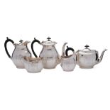 A George V silver five-piece tea and coffee service, maker William Aitken, Birmingham,