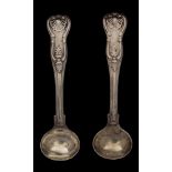 A pair of William IV silver Kings pattern mustard spoons, maker William Chawner II, London,