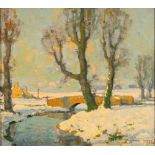 * Stanley Royle [1888-1961]- Winter landscape: signed and dated 1928 oil on board 23 x 26.5cm.