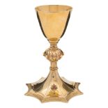 An Elizabeth II Irish silver gilt communion cup, maker LG, Dublin, 1966:,