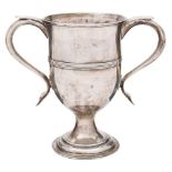 A George III silver two-handled cup, makers mark worn possibly Peter and Ann Bateman, London,