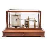 An early 20th century walnut cased barograph:, unsigned,