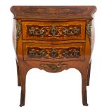 A late 19th Century French rosewood, kingwood,