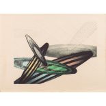 Yoshito [20th Century Anglo/Japanese]- Space-Time 17,:- coloured etching on embossed paper signed,