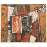 * Alistair Grant [1925-1997]- Mirror Red and Brown,:- coloured etching, signed,