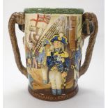 A Royal Doulton limited edition Nelson loving cup: of cylinder form with 'block and tackle' handles,