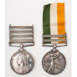 A Victorian South Africa pair '2132 Dvr W Burton RE':, Queen's South Africa Medal and four clasps,