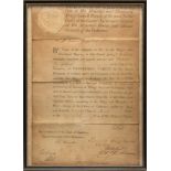 A George III Earl of Chatham Royal Artillery appointment for Francis Gilbert dated 29th March
