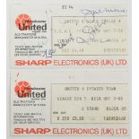 Manchester United- two 1980s season signed ticket stubbs, one signed George Best:,